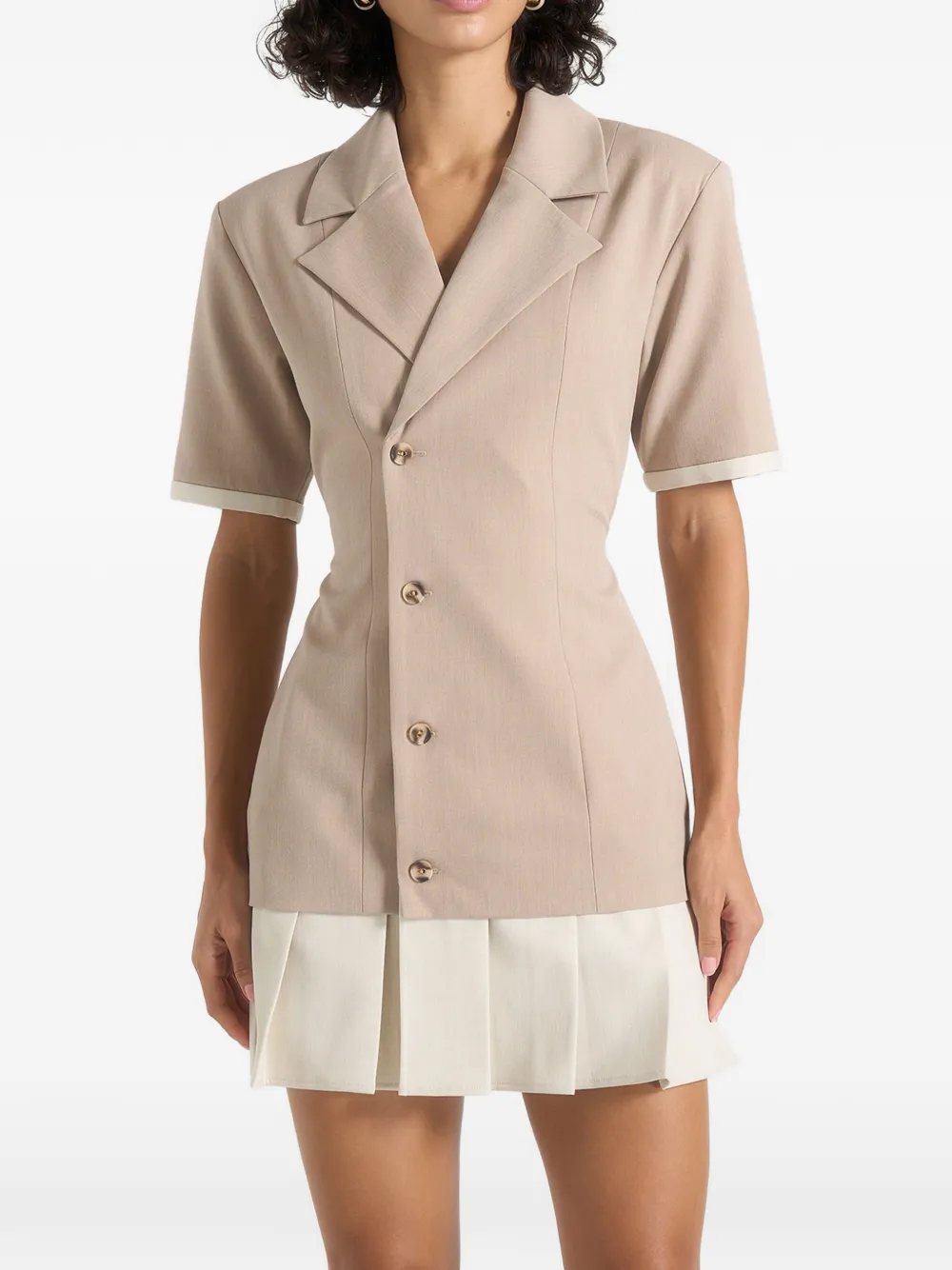 Manière De Voir Baya blazerjurk met plooien Beige