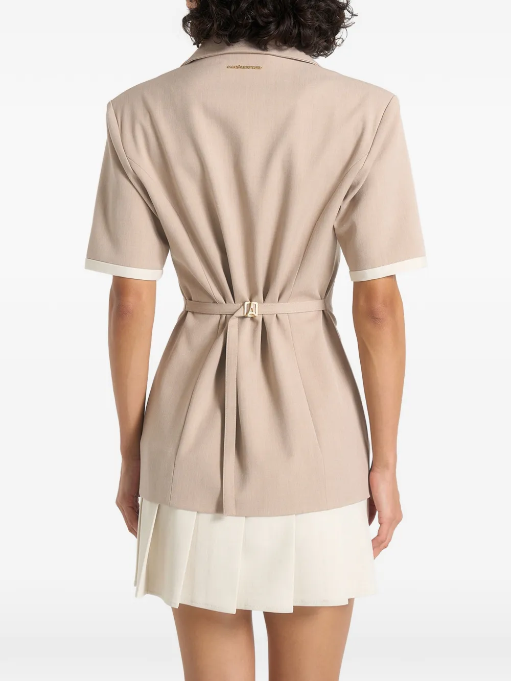 Manière De Voir Baya blazerjurk met plooien Beige