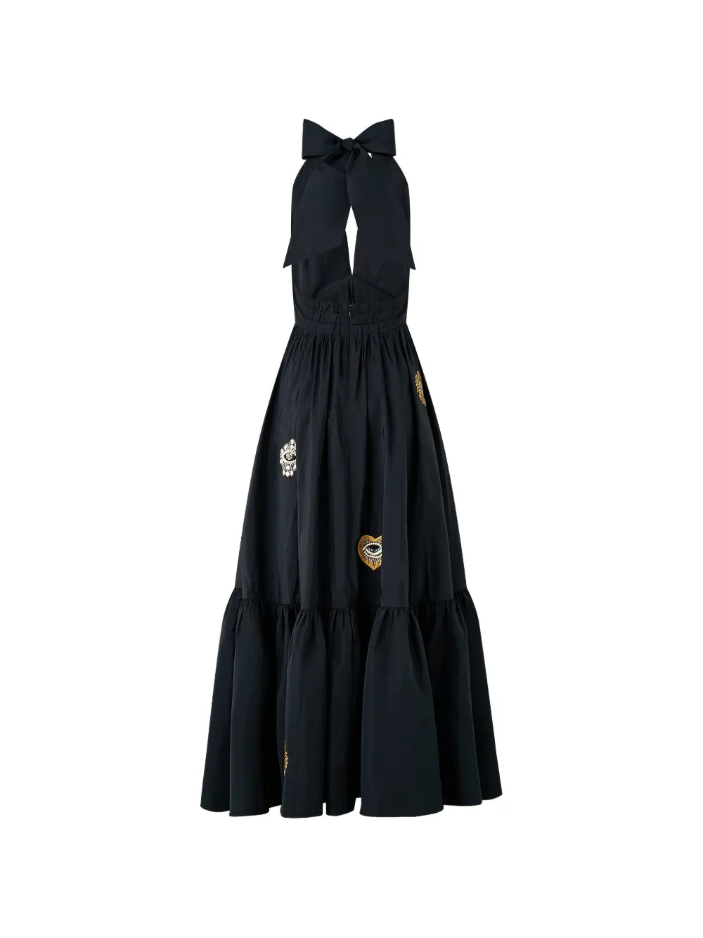 Camilla Maxi-jurk met ruches Zwart