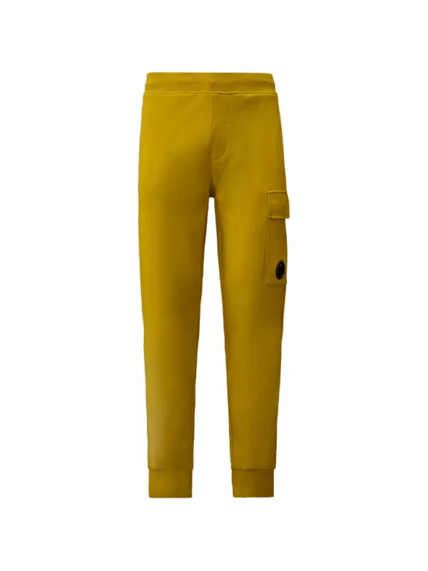 C.P. Company Diagonal Raised Fleece Cargo Lens Sweat Trousers in Yellow