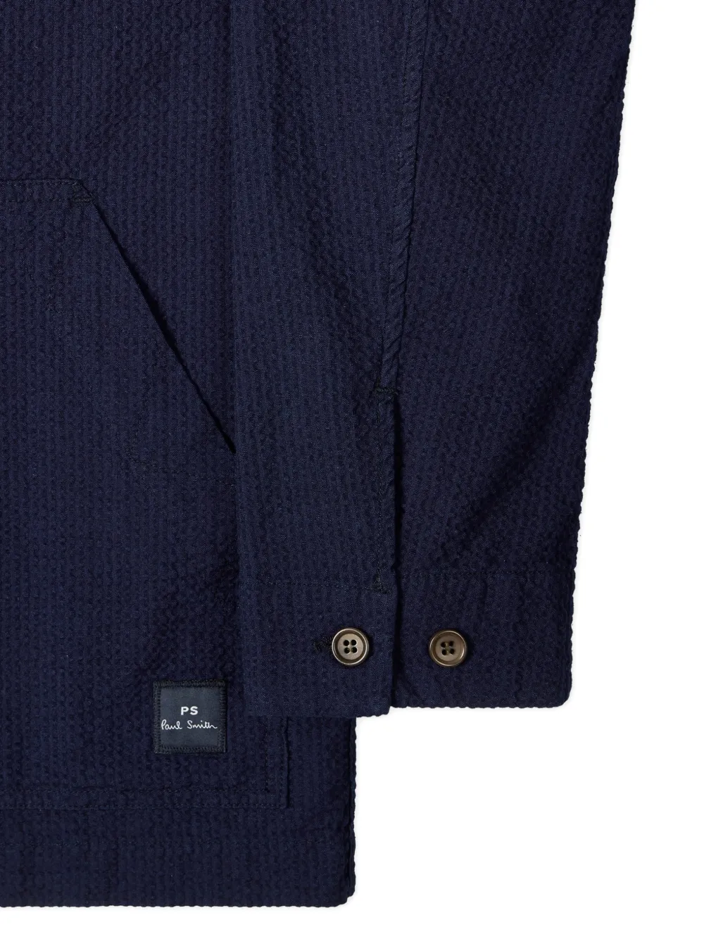  Ps Paul Smith Buttoned Textured Shirt Jacket - Blue 