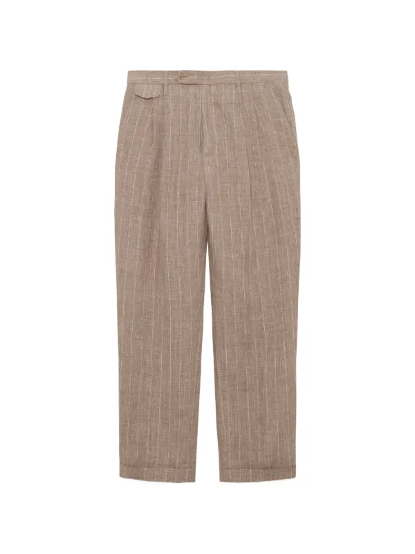 Simkhai Jacob Pinstripe Pleated Trousers in Neutrals