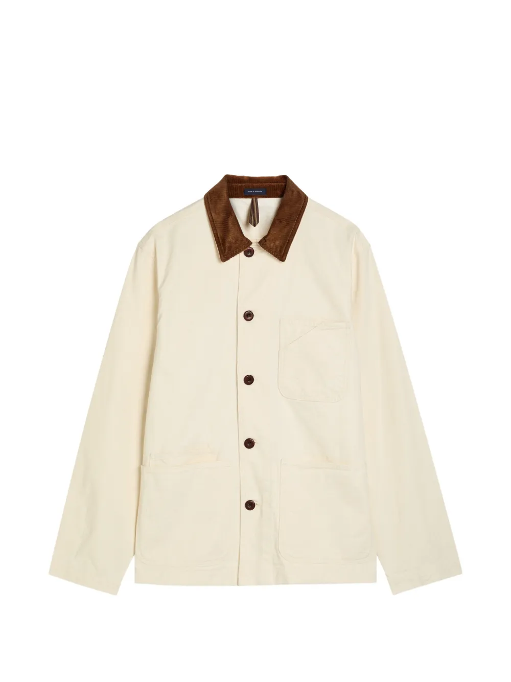 Drake's corduroy-collar cotton jacket - Toni neutri