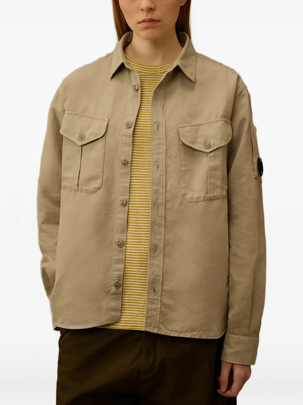 C.P. Company Overhemd met borstzak Beige