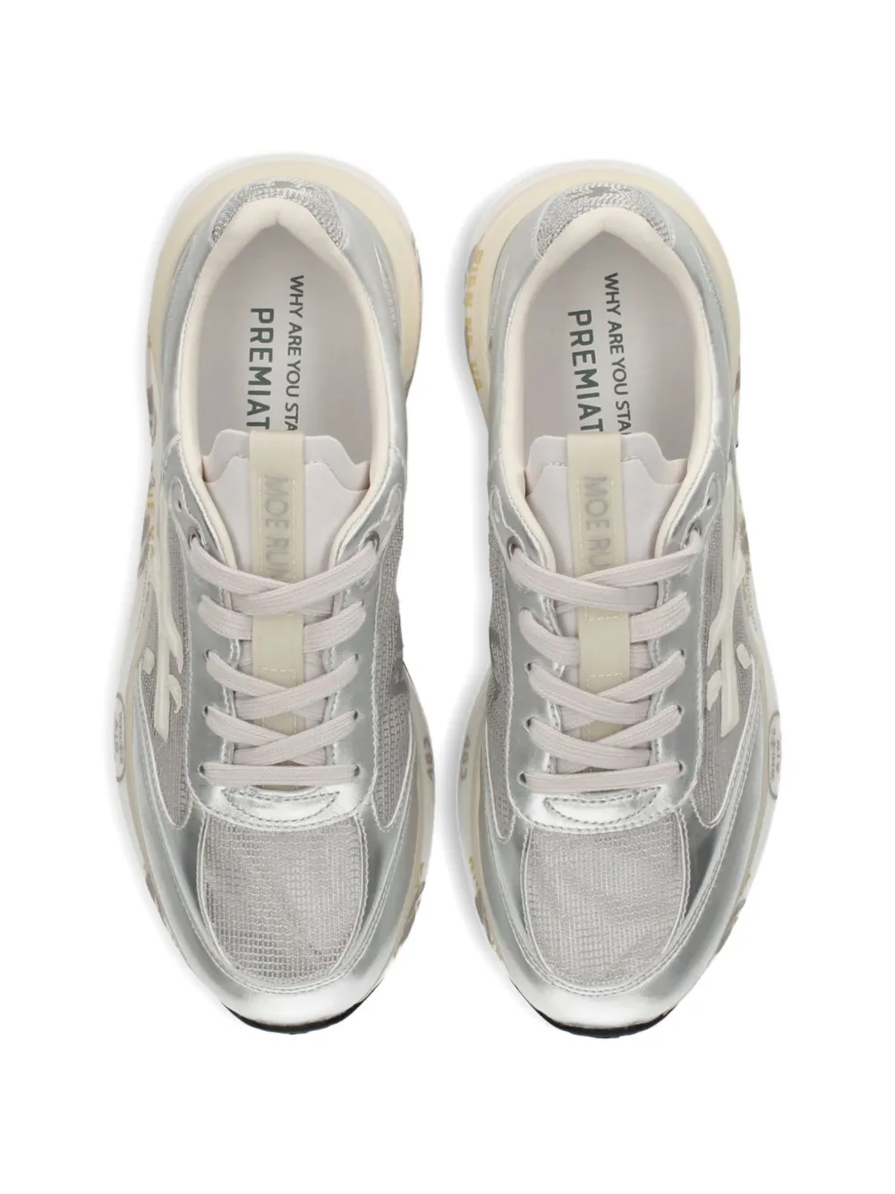 Premiata Sneakers met mesh vlakken Zilver