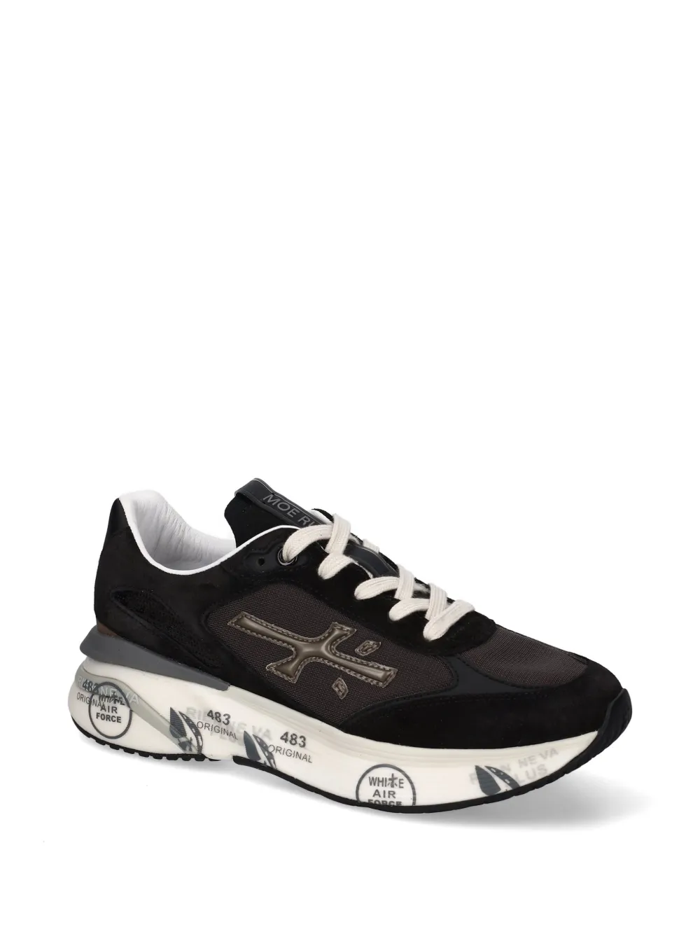 Premiata print flat sneakers Zwart