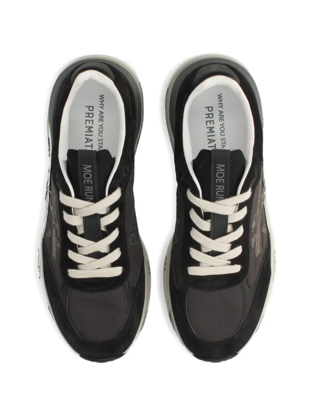 Premiata print flat sneakers Zwart