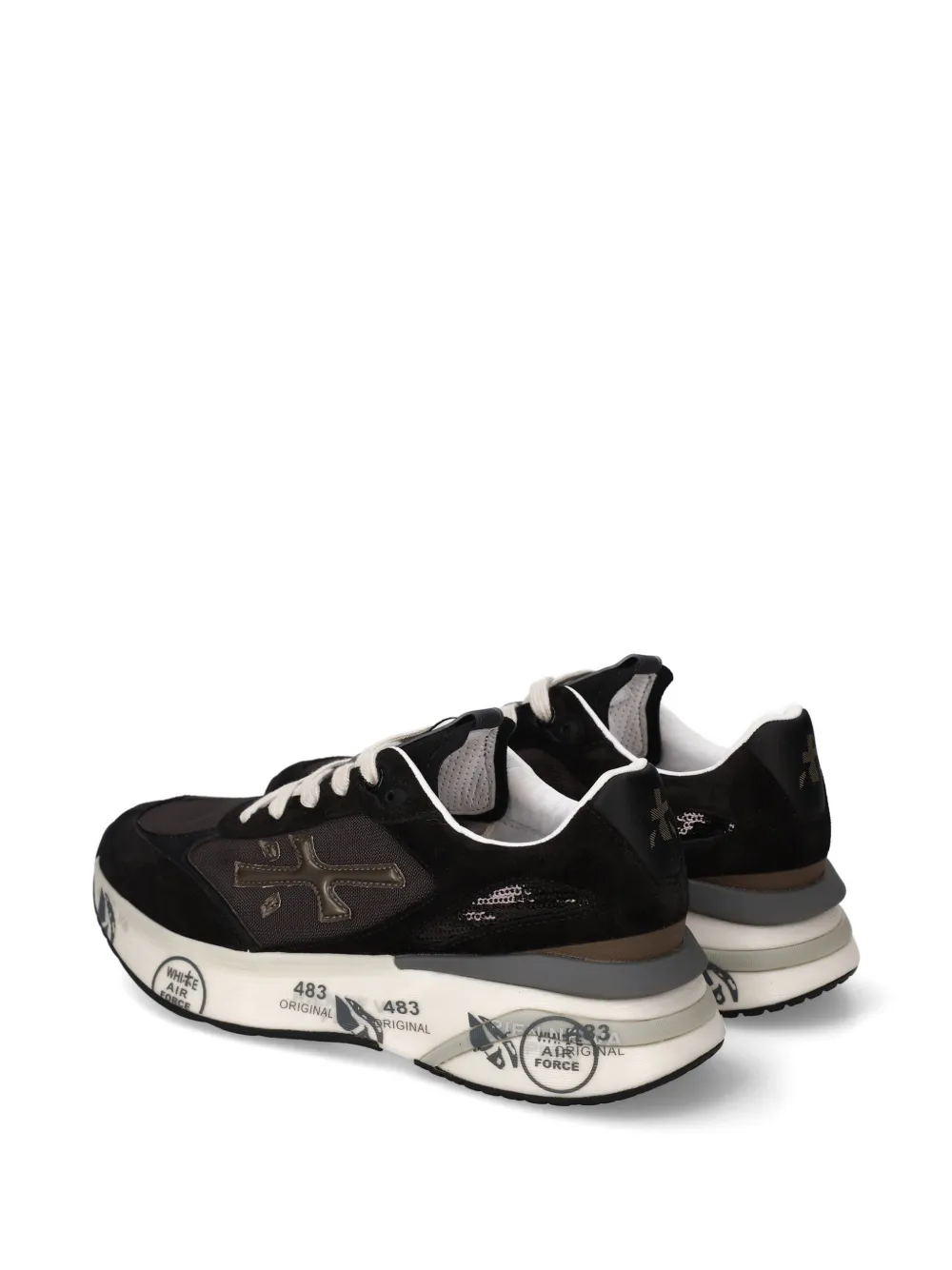 Premiata print flat sneakers Zwart