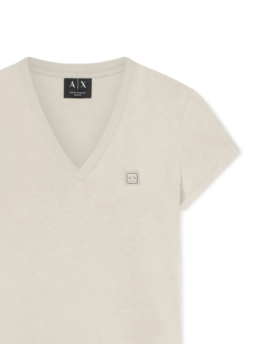  Armani Exchange V-neck Short-sleeved T-shirt - Neutrals 