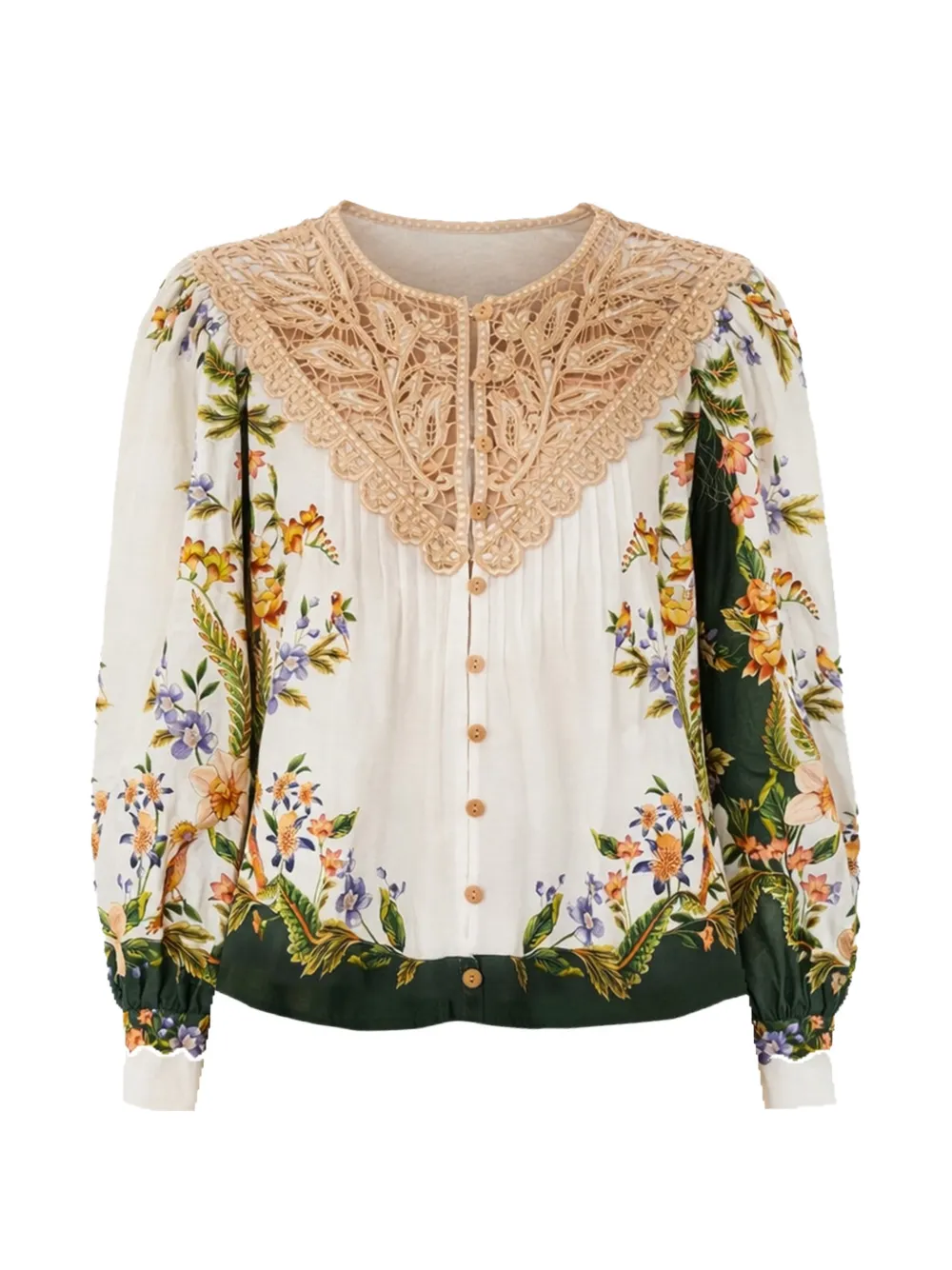 FARM Rio floral crochet blouse - Toni neutri