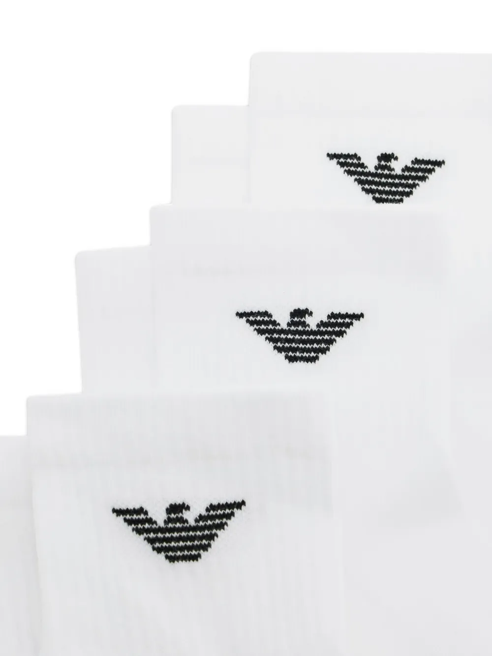 Emporio Armani Drie paar sokken met logodetail Wit