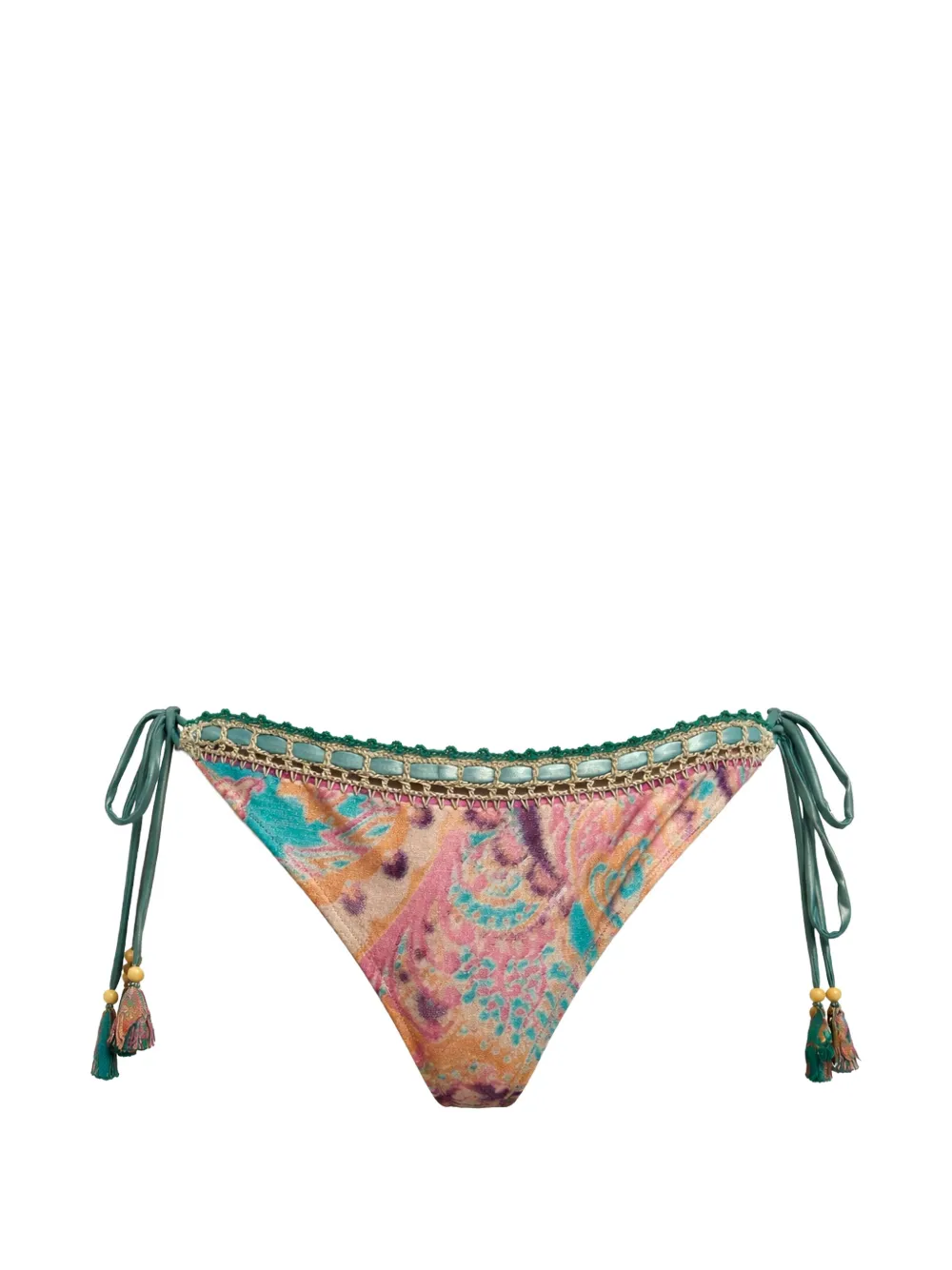 Del Maar reversible paisley crochet bikini bottoms - Rosa