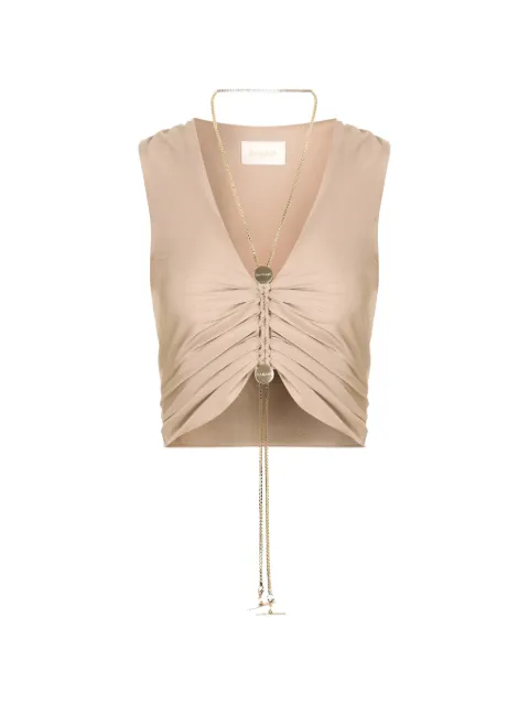 Danamé gathered V-neck top