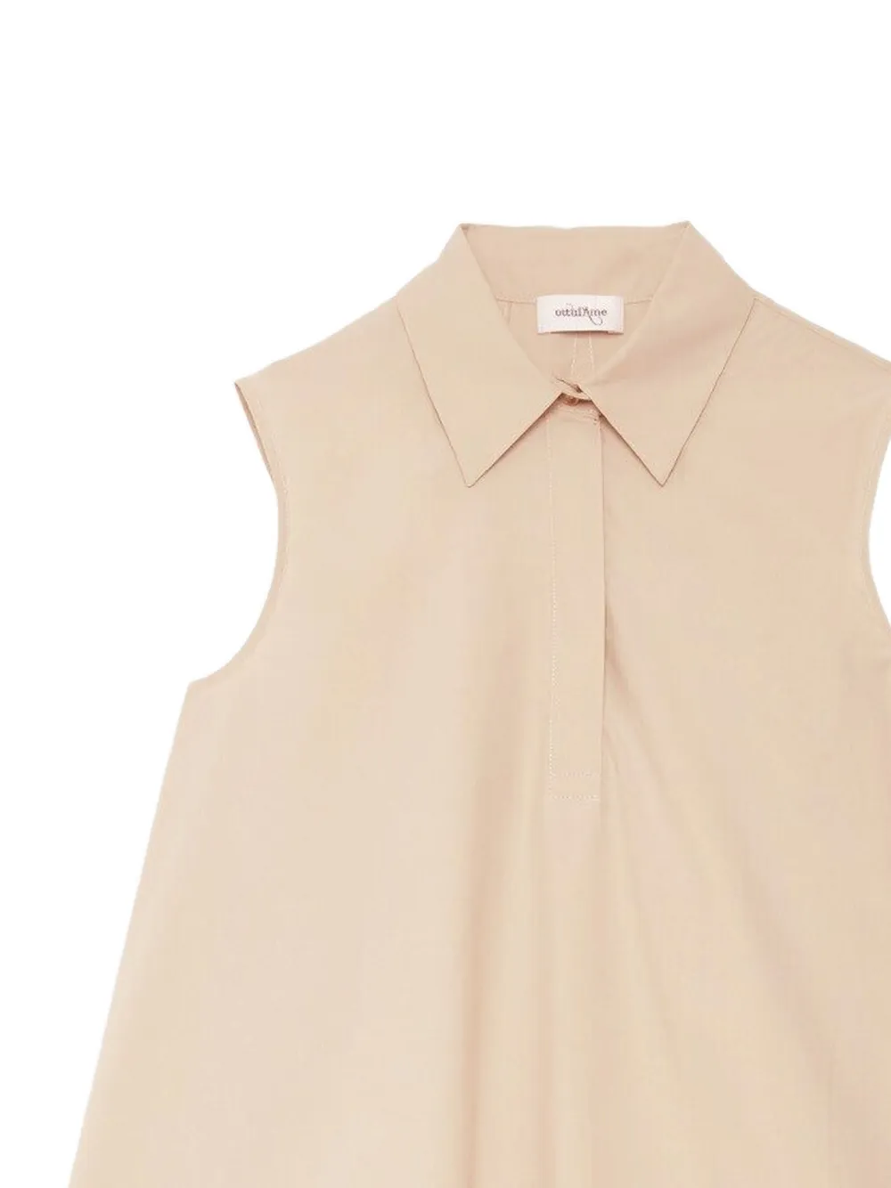  Ottod'ame Collared Layered Top - Neutrals 
