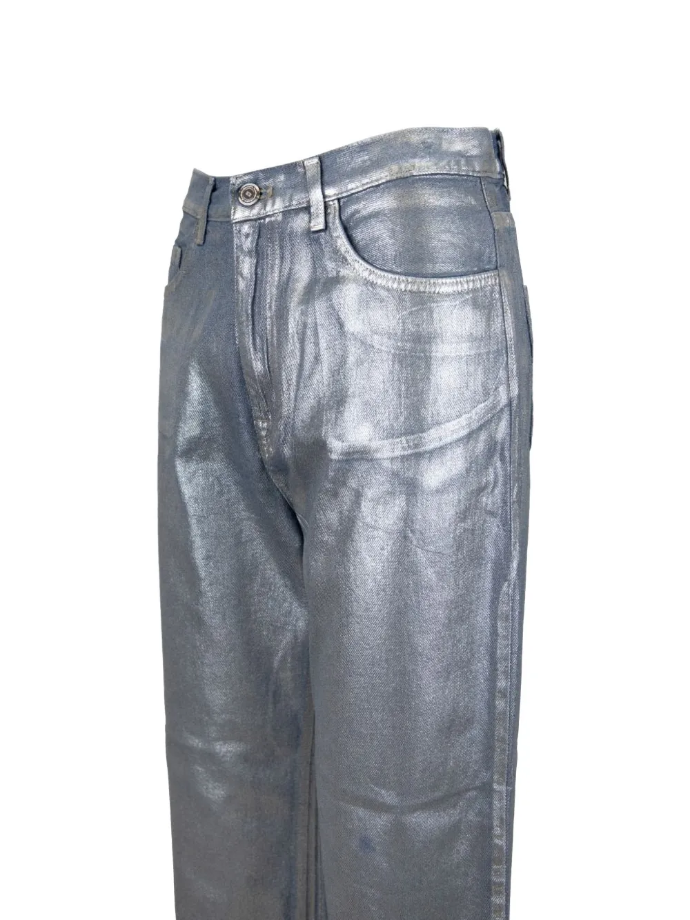 Elisabetta Franchi Metallic broek Zilver