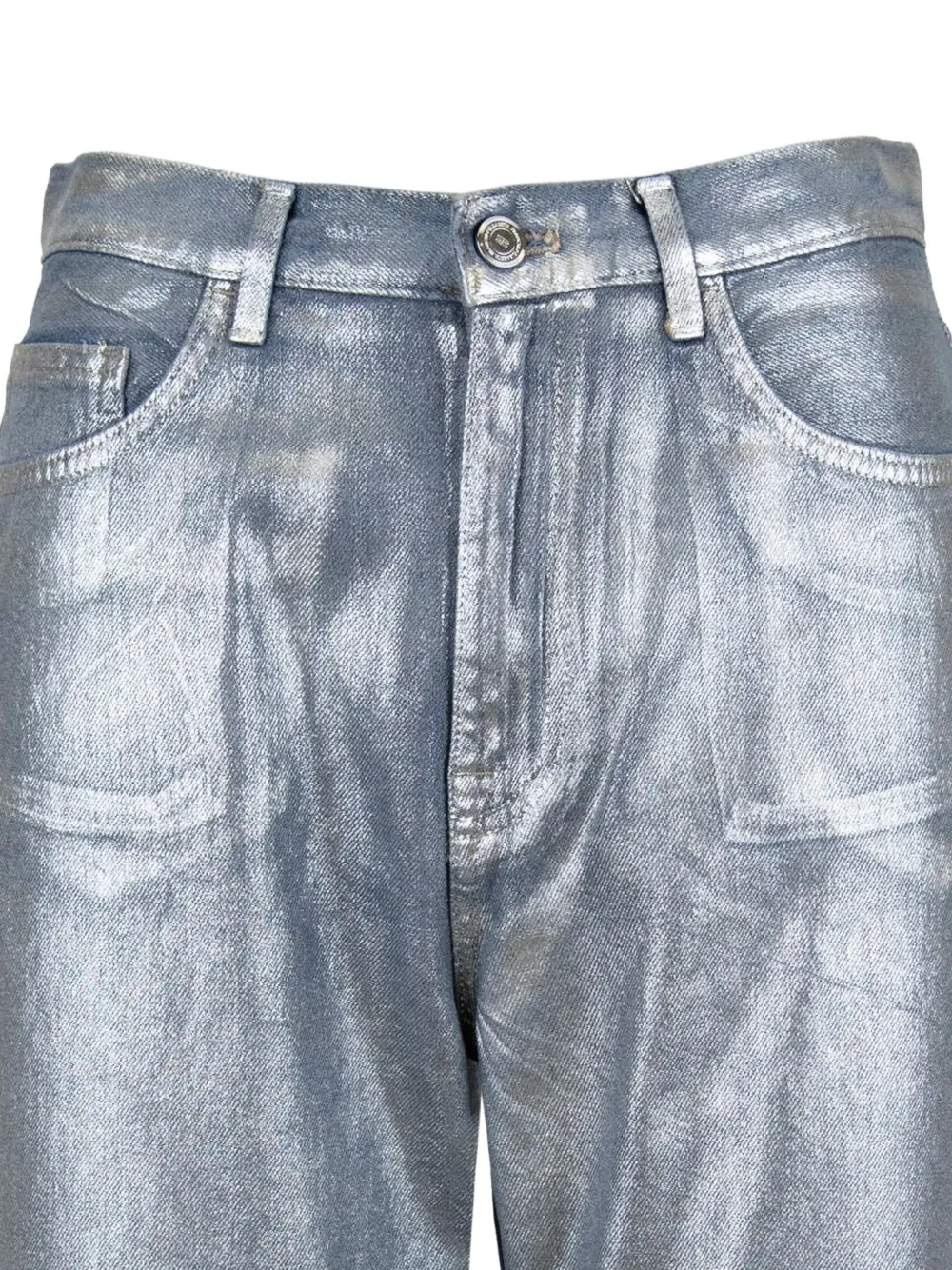 Elisabetta Franchi Metallic broek Zilver