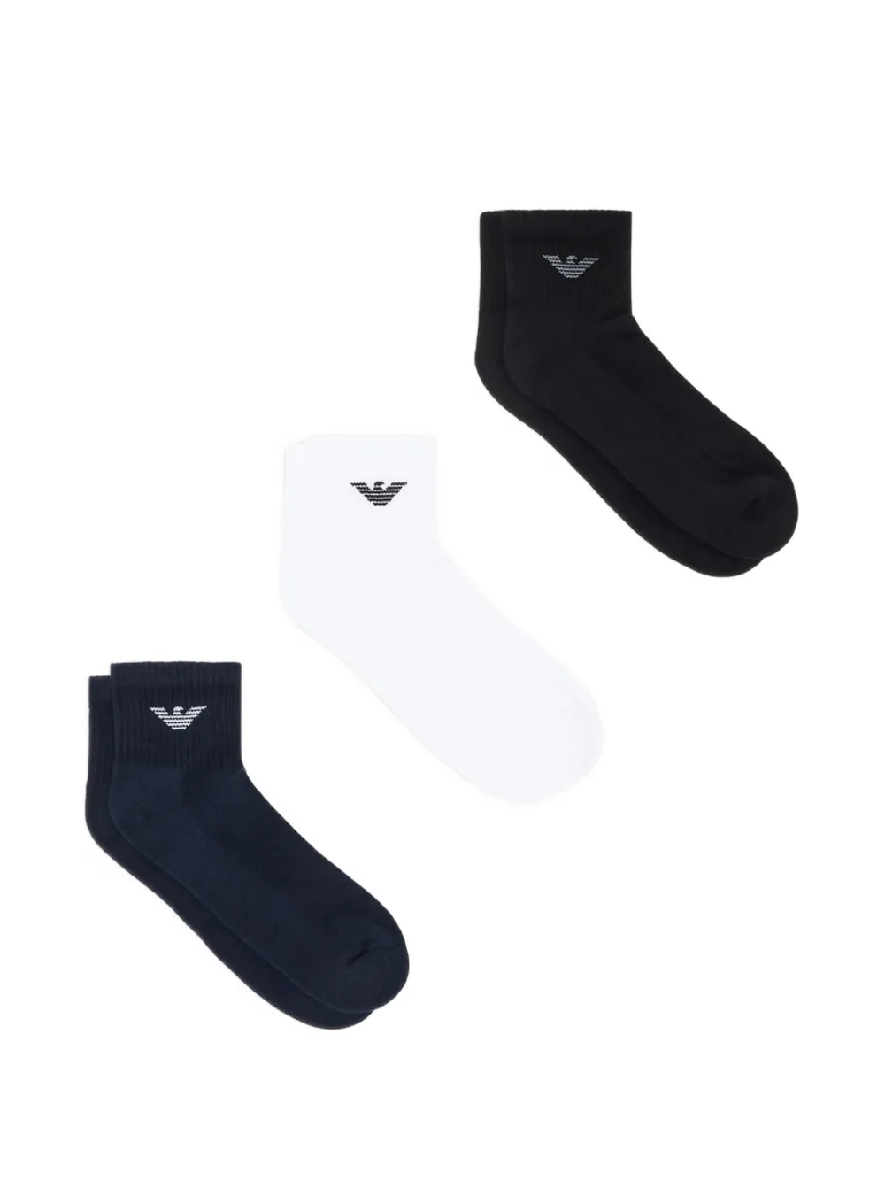 Emporio Armani logo socks set (set of three) - Nero