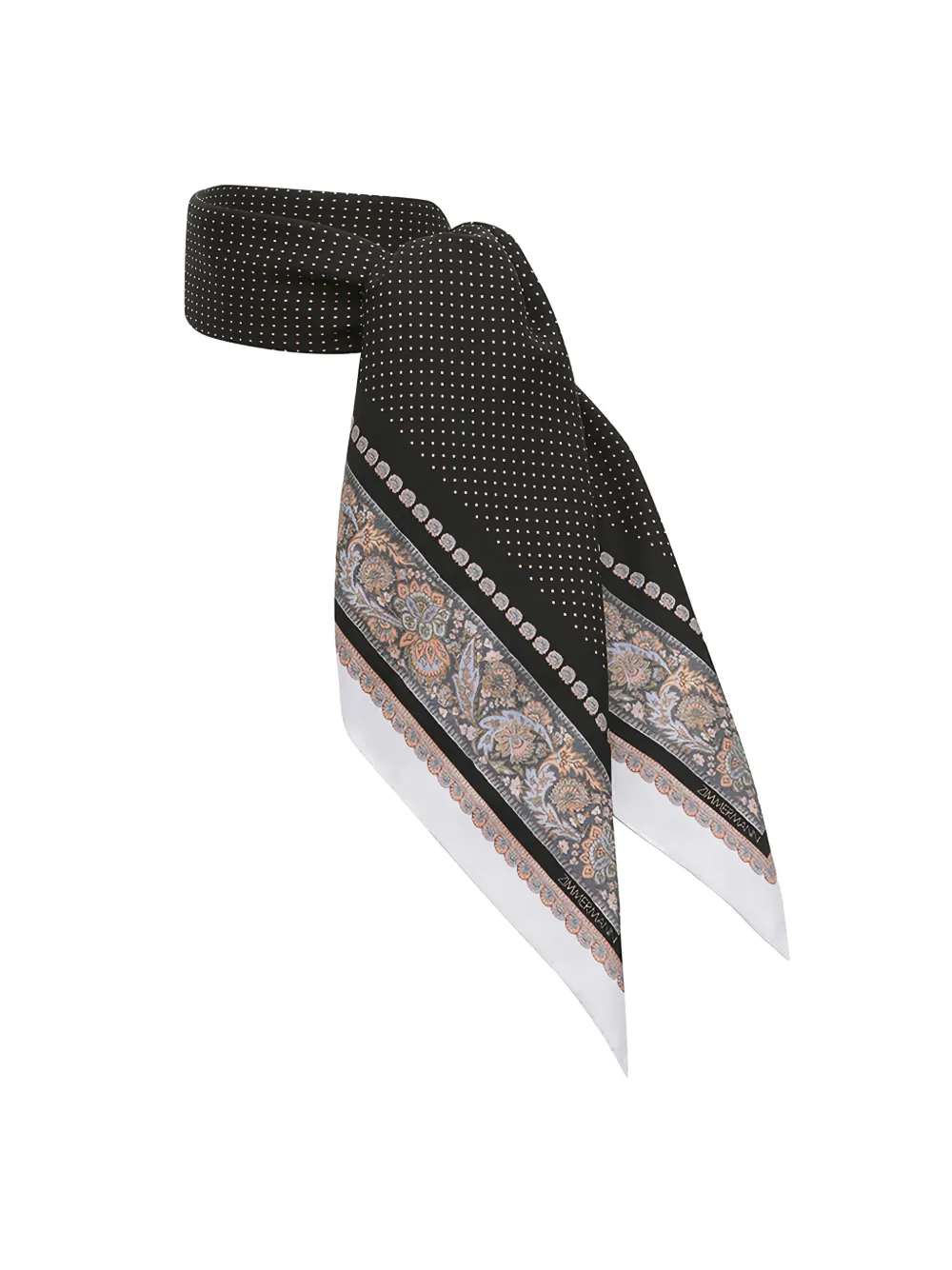 ZIMMERMANN Sjaal met stippen en bloemen Zwart