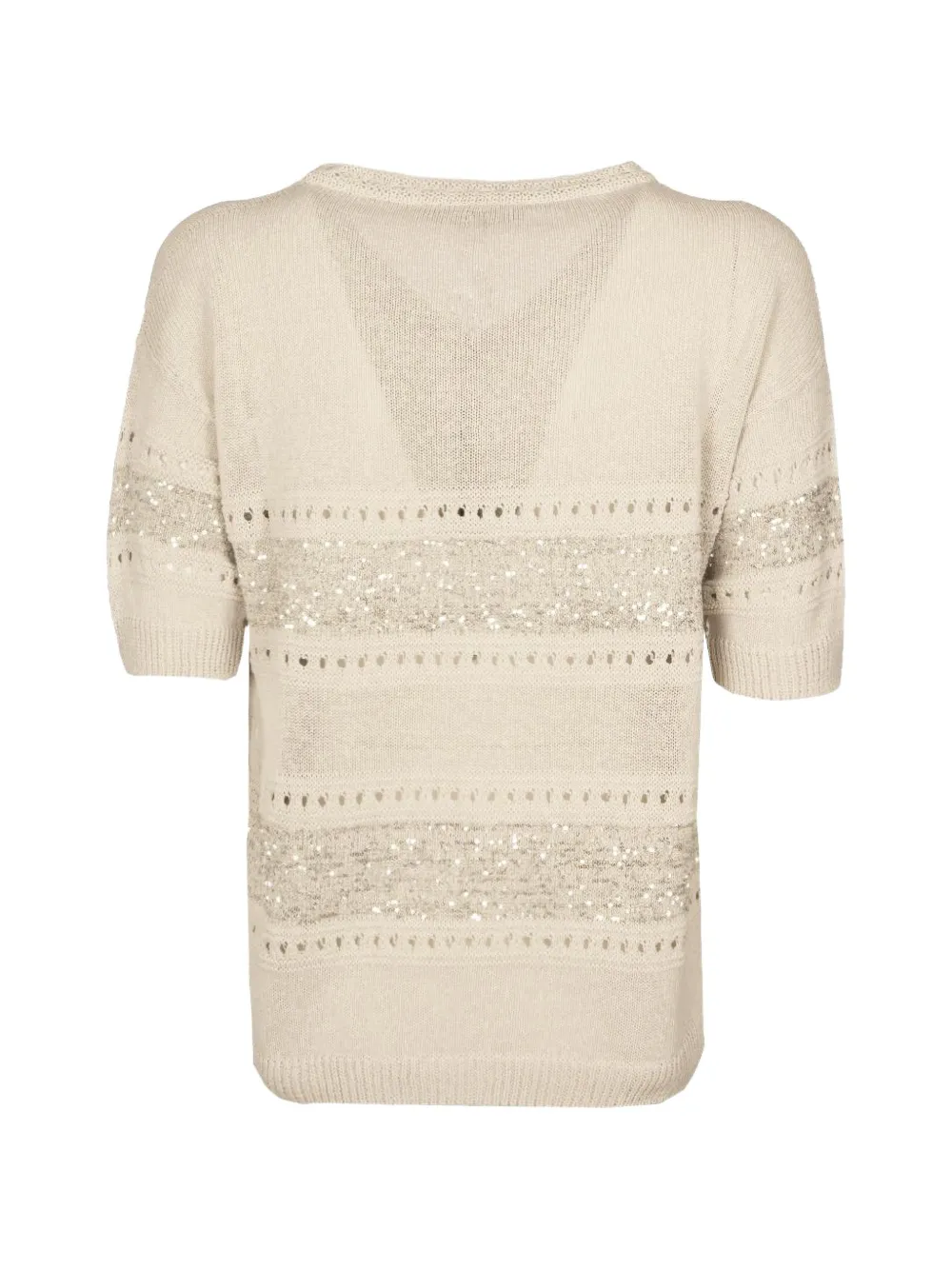  D.exterior Sequin V-neck Sweater - Neutrals 