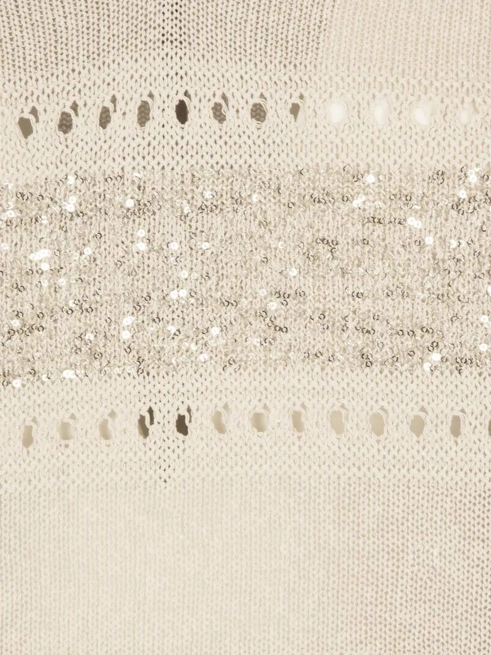  D.exterior Sequin V-neck Sweater - Neutrals 