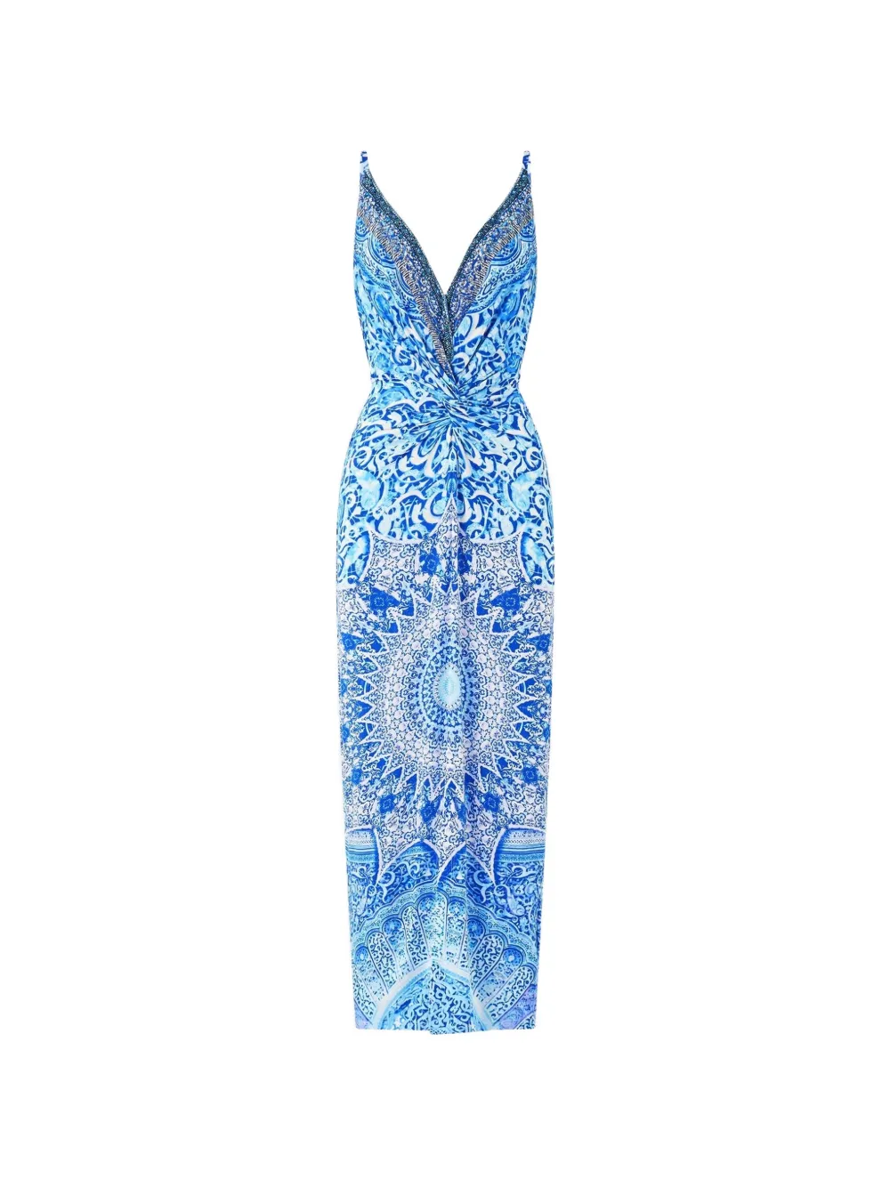 Camilla strappy twist-front maxi dress - Blu