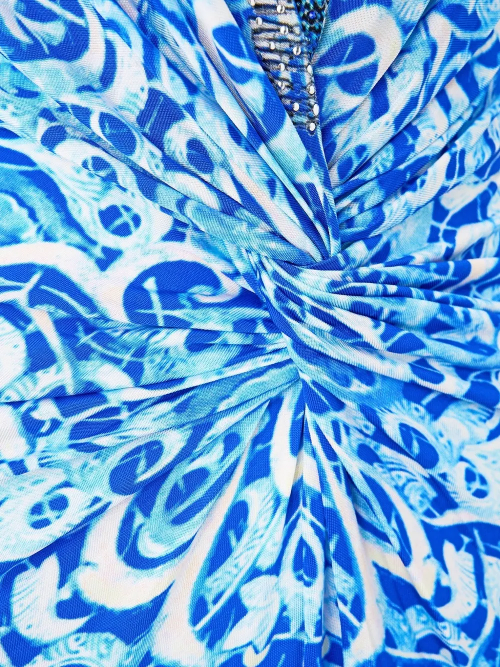 Camilla Maxi-jurk met gedraaide voorkant en bandjes Blauw