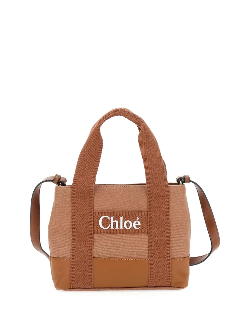 Chloé Kids panelled tote bag - Marrone