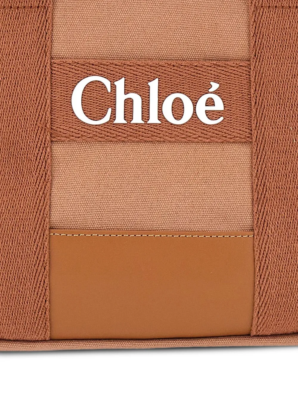  Chloé Kids Panelled Tote Bag - Brown 