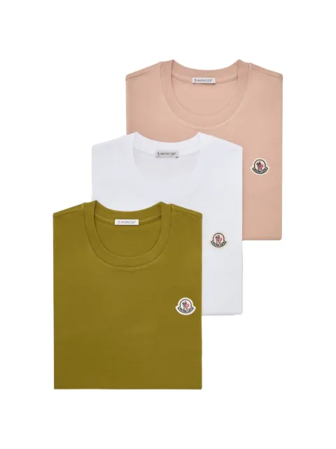 Moncler set de tres playeras con parche multicolor