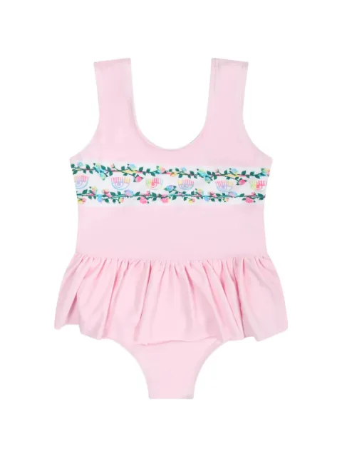 Chiara Ferragni Kids floral-print ruffled swimsuit