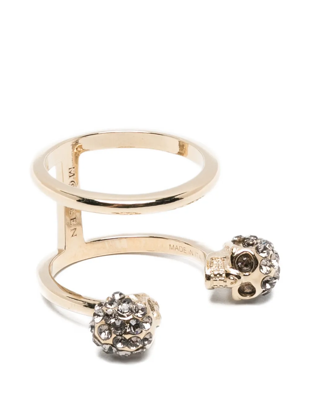 Alexander McQueen skull-motif double ring - Gold