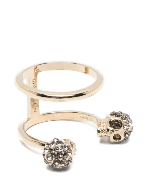 Alexander McQueen skull-motif double ring