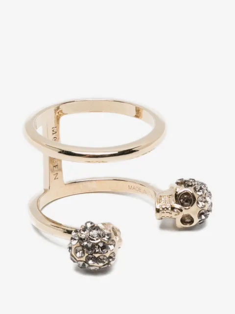 Alexander McQueen Dubbele ring met doodskoppatroon
