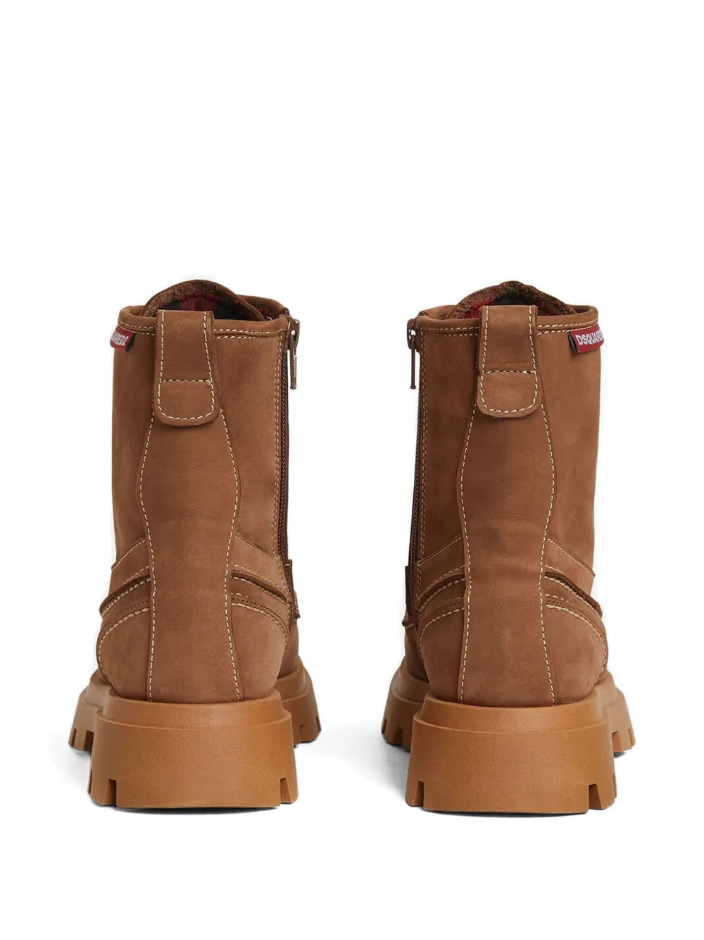 DSQUARED2 KIDS Combat boots met contrasterend stiksel Bruin