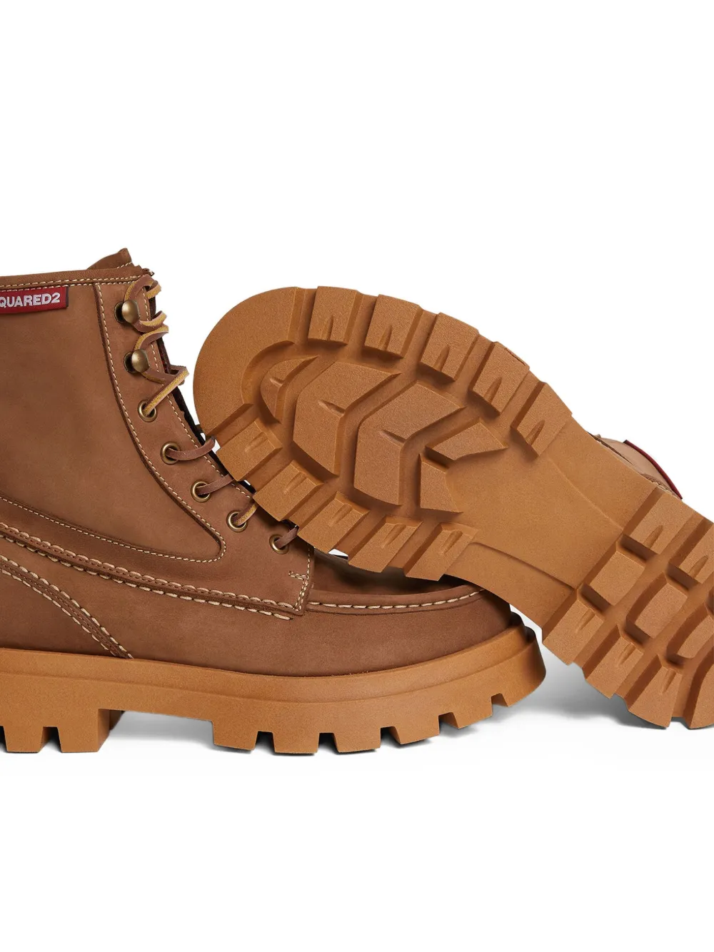 DSQUARED2 KIDS Combat boots met contrasterend stiksel Bruin