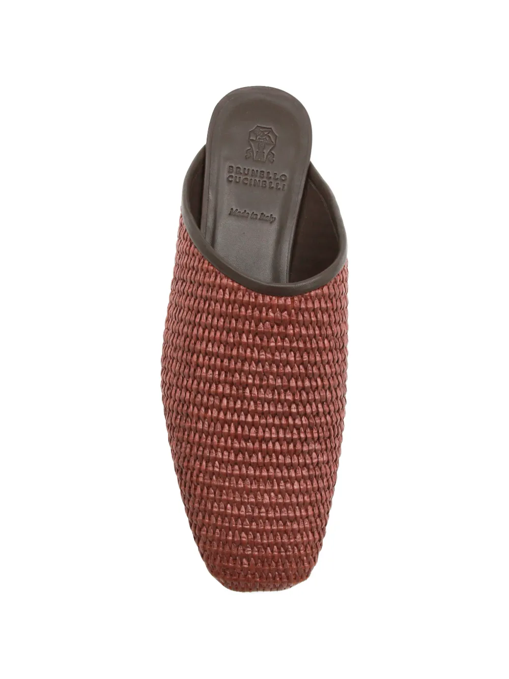 Brunello Cucinelli woven flat mules Rood