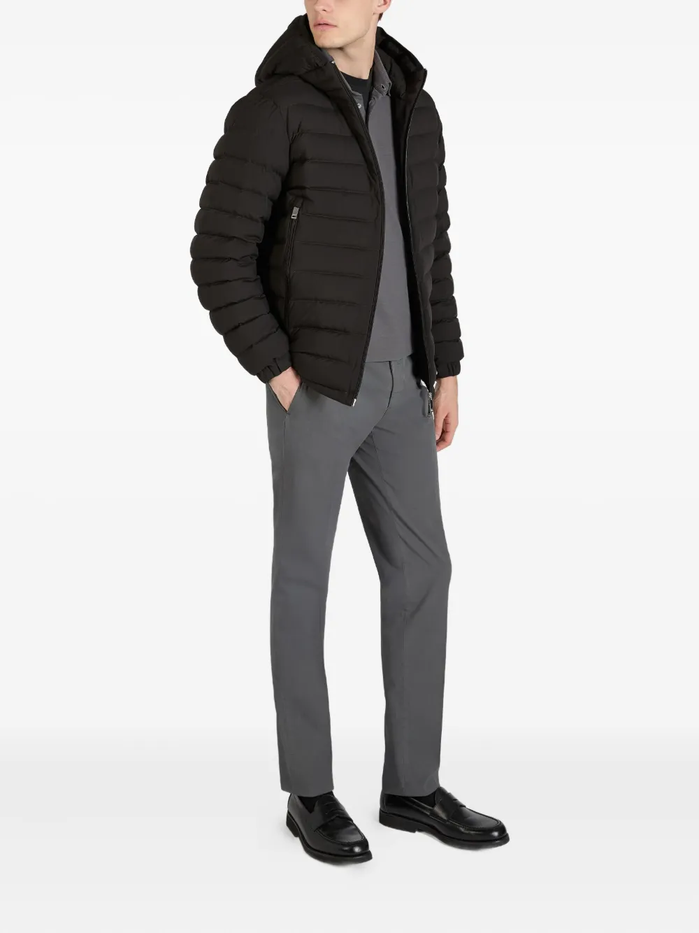 Zanone Poloshirt met lange mouwen Bruin