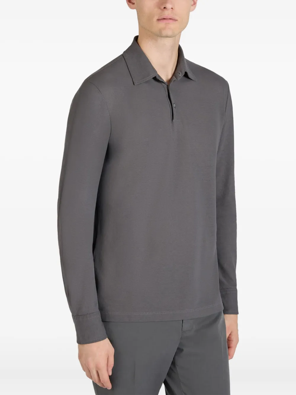 Zanone Poloshirt met lange mouwen Bruin