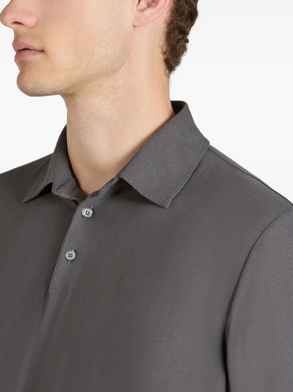 Zanone Poloshirt met lange mouwen Bruin