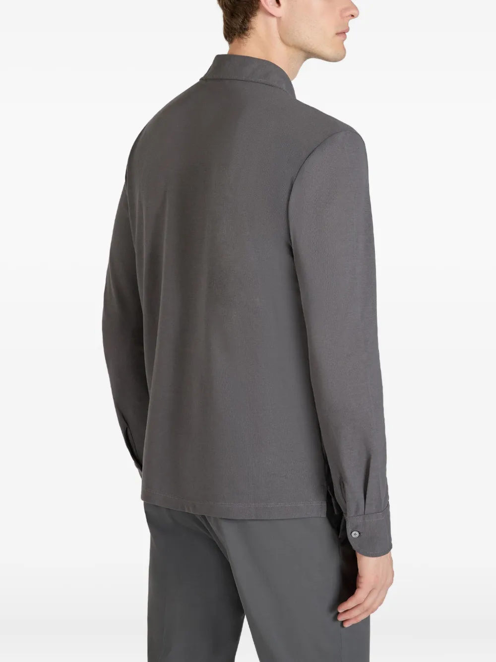 Zanone Poloshirt met lange mouwen Bruin