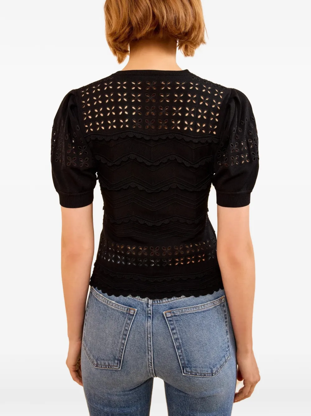 Ulla Johnson Marcelena top met ruches en ringlets Zwart