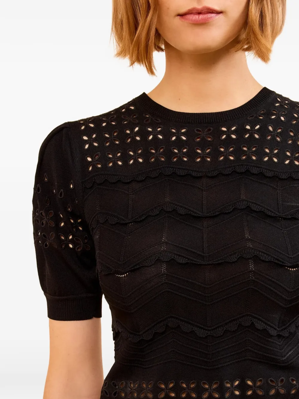 Ulla Johnson Marcelena top met ruches en ringlets Zwart