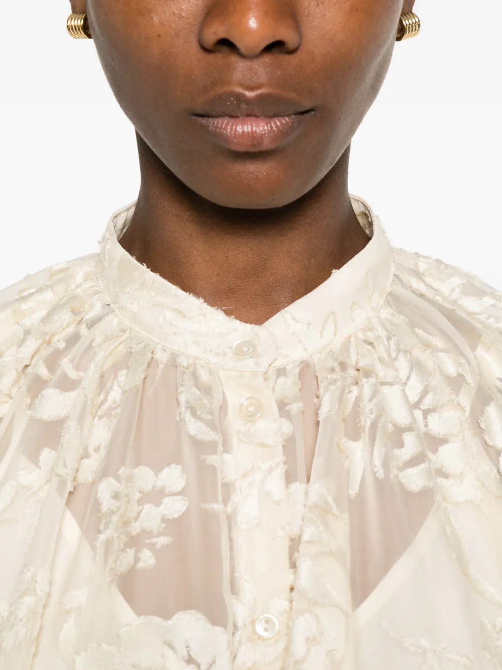 ERMANNO FIRENZE Shirt met bloemenprint Beige