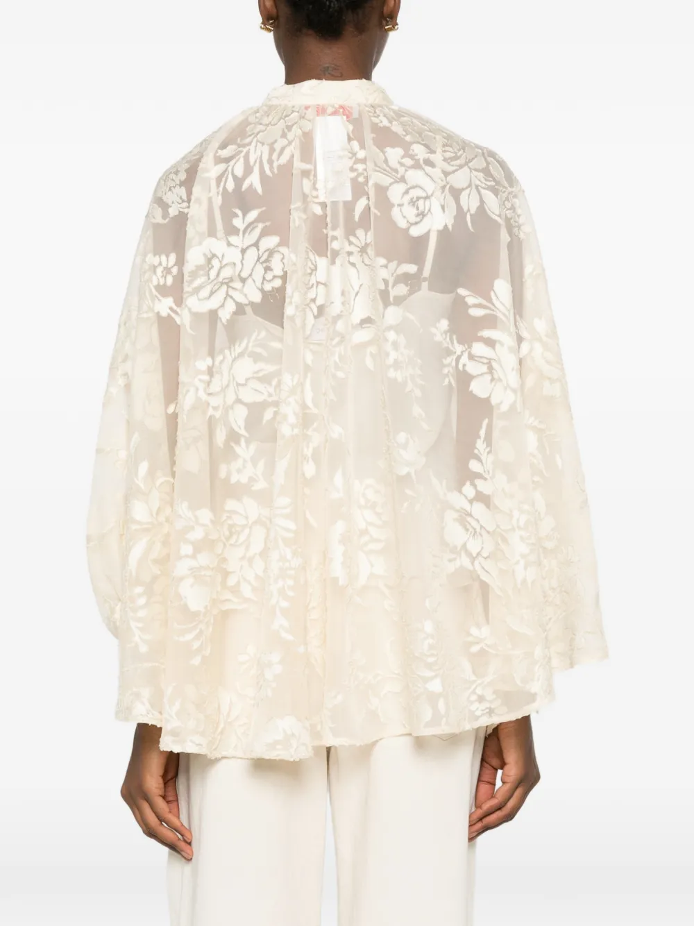 ERMANNO FIRENZE Shirt met bloemenprint Beige