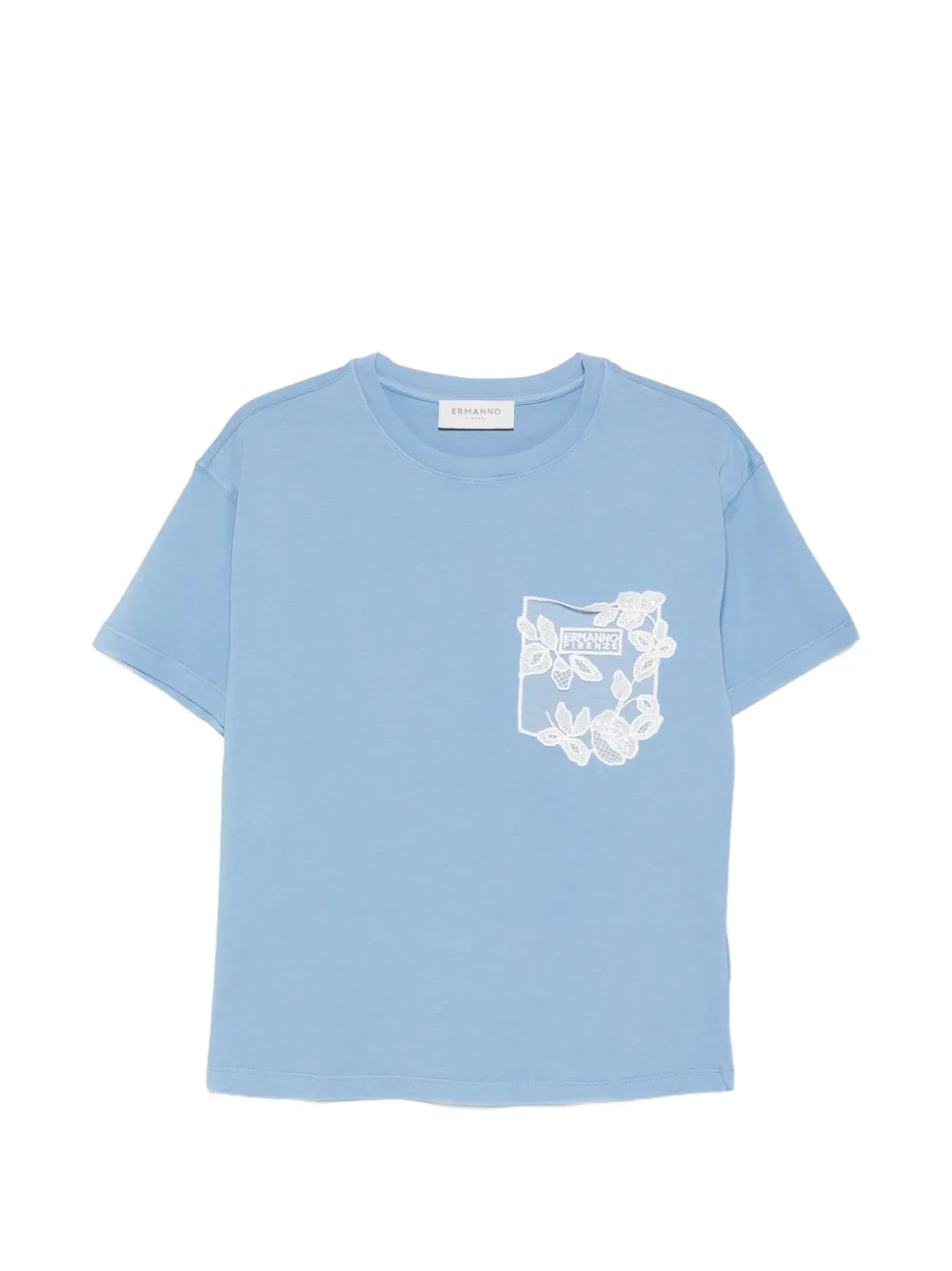 ERMANNO FIRENZE floral-pocket T-shirt - Blu