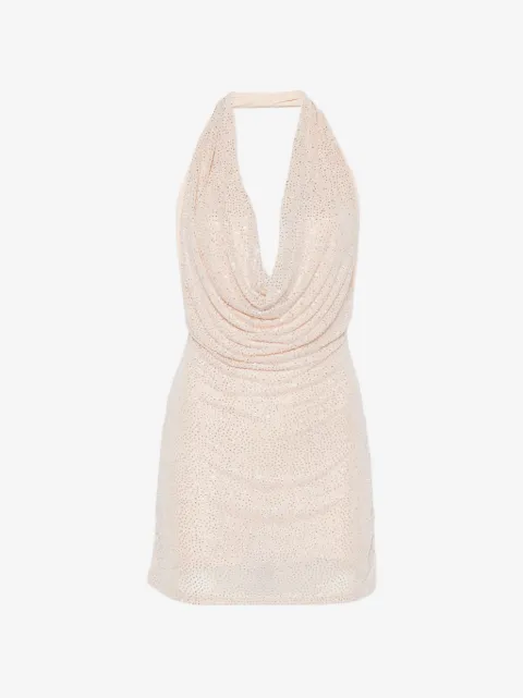 TWENTY FOURHAITCH crystal-embellished halterneck mini dress