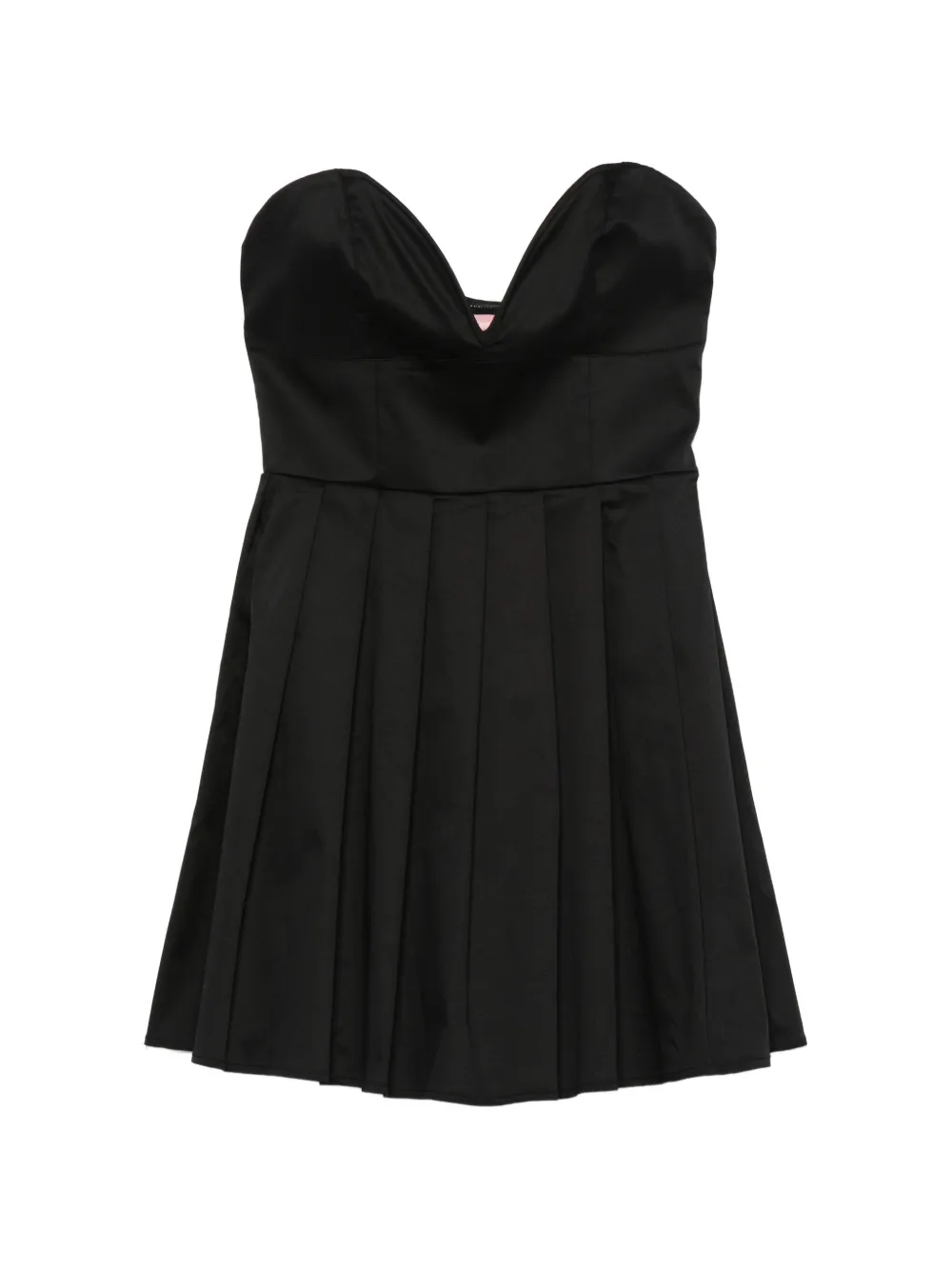 TWENTY FOURHAITCH pleated strapless mini dress - Nero