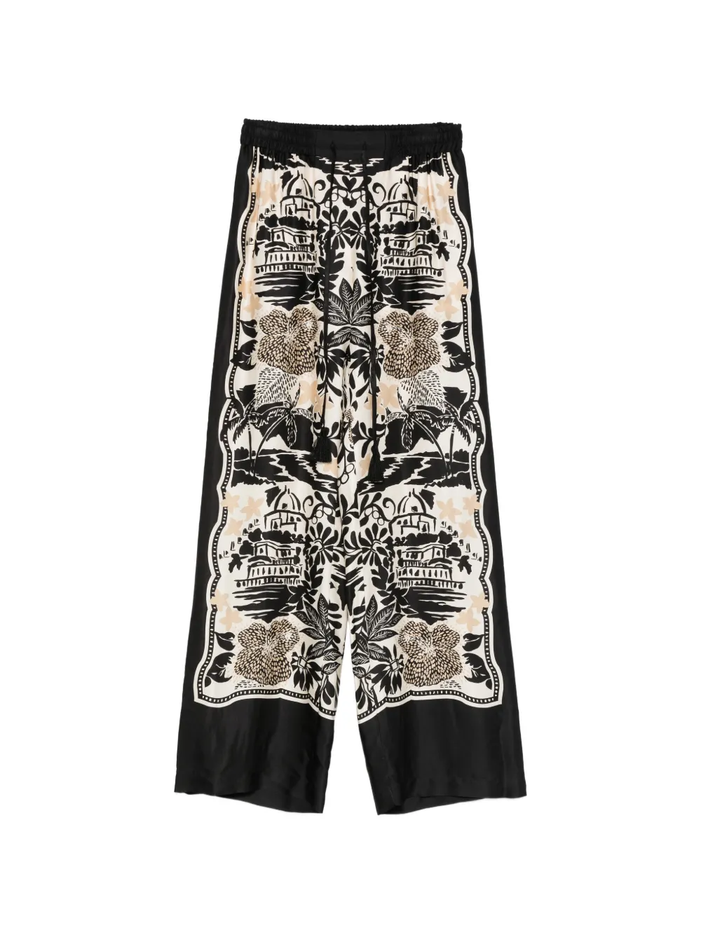 ERMANNO FIRENZE floral-print trousers - Nero