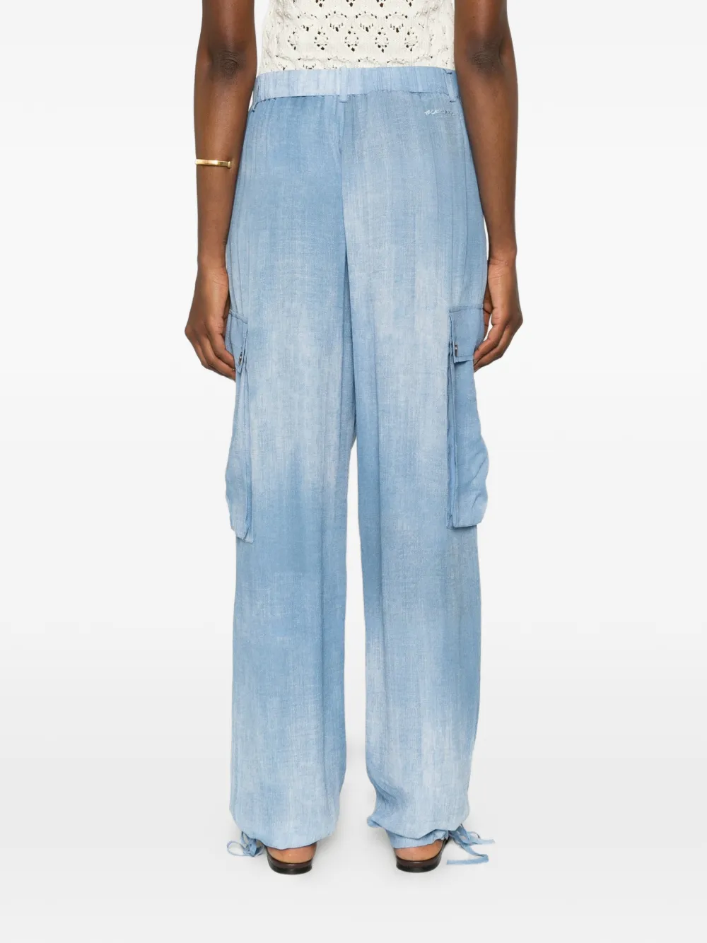 ERMANNO FIRENZE Broek met cargo-zak en strik Blauw