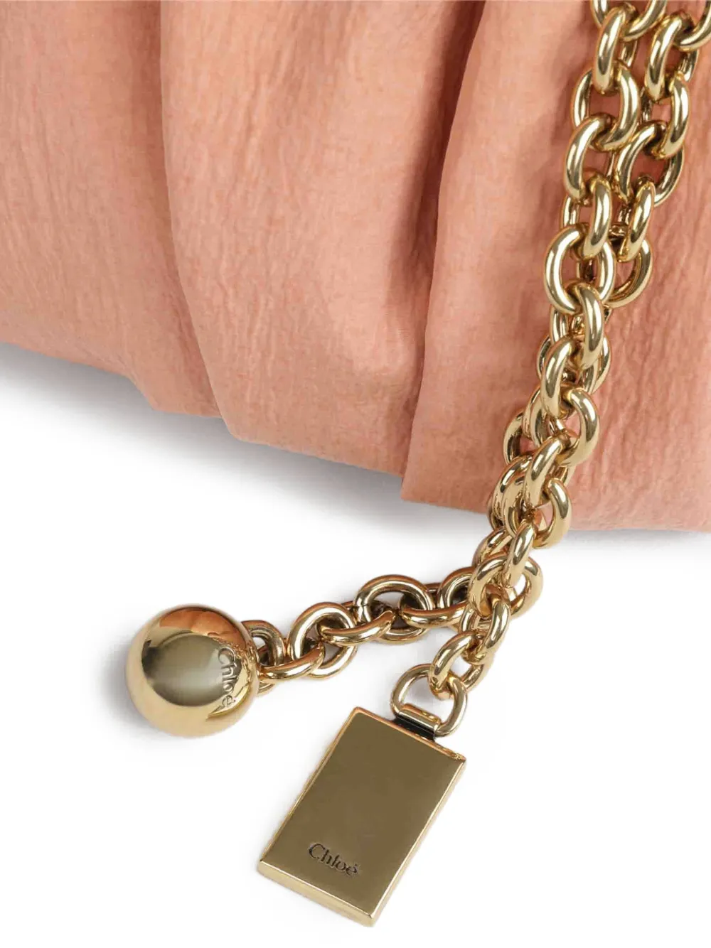 Chloé Plissé schoudertas Beige